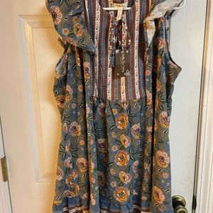 Matilda Jane pasture blue floral flutter sleeve dress